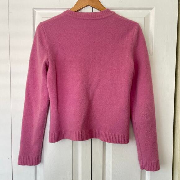 Italian Pink Embroidered Wool Blend Sweater with Pearl Detail • Size 44 / US M - Picture 2 of 3